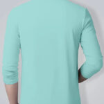 AUSK Men's Cotton Henley Neck Full Sleeve Solid Regular Fit T-Shirt (Small; SkyBlue)