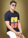 Reliable Cotton Blend Printed Round Neck Tshirt For Men