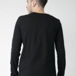 Stylish Black Solid Cotton Round Neck T-shirt For Men