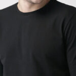Stylish Black Solid Cotton Round Neck T-shirt For Men