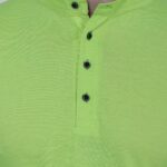 Elegant Green Solid Polycotton Henley Tees For Men