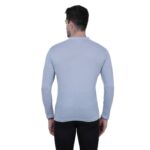 Men's Grey Polycotton Solid Henley Tees