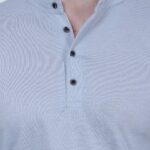 Men's Grey Polycotton Solid Henley Tees