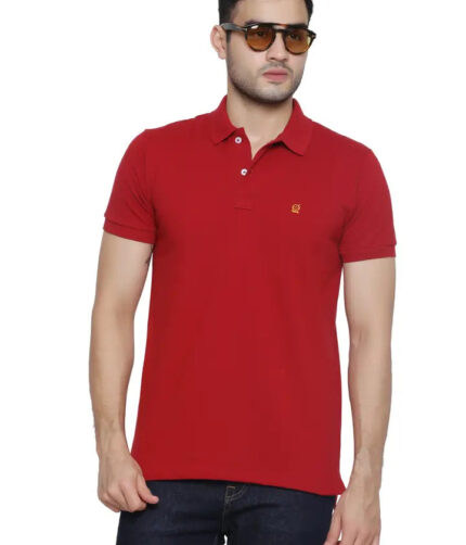 Solid Men Polo Neck Half T-Shirt
