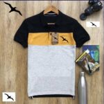 Men's Multicoloured Cotton Blend Striped Polos T-Shirt