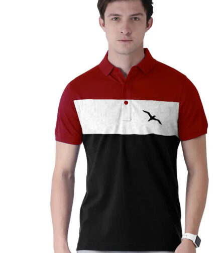 Men's Multicoloured Cotton Blend Striped Polos T-Shirt