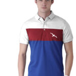 Men's Multicoloured Cotton Blend Striped Polos T-Shirt