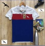 Men's Multicoloured Cotton Blend Striped Polos T-Shirt