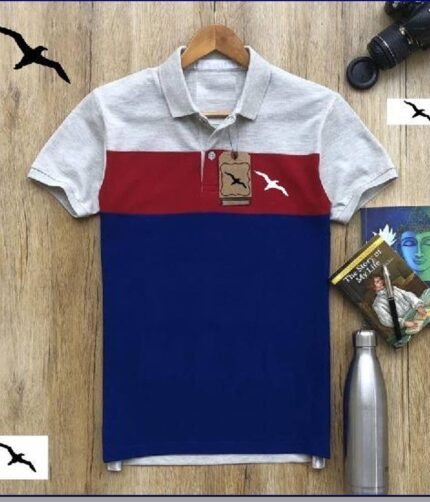 Men's Multicoloured Cotton Blend Striped Polos T-Shirt