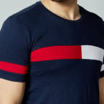 Trendy Navy Blue mens colour block t-shirt