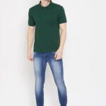 BOTTLEGREEN POLO NECK TSHIRTS IN COTTON POLY FABRIC