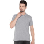 GREY POLO NECK TSHIRTS IN COTTON POLY FABRIC