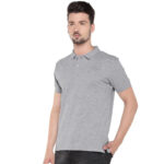 GREY POLO NECK TSHIRTS IN COTTON POLY FABRIC
