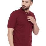 MAROON POLO NECK TSHIRTS IN COTTON POLY FABRIC