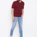 MAROON POLO NECK TSHIRTS IN COTTON POLY FABRIC