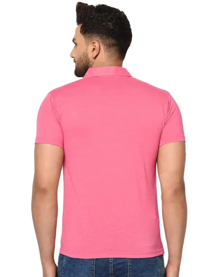 PINK POLO NECK TSHIRTS IN  COTTON POLY FABRIC