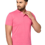 PINK POLO NECK TSHIRTS IN COTTON POLY FABRIC
