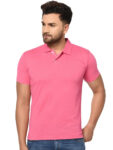 PINK POLO NECK TSHIRTS IN COTTON POLY FABRIC