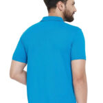 SKY BLUE POLO NECK TSHIRTS IN  COTTON POLY FABRIC