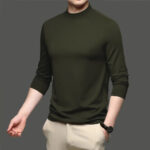Lime Men's full sleeves turtle neck/high neck t shirt