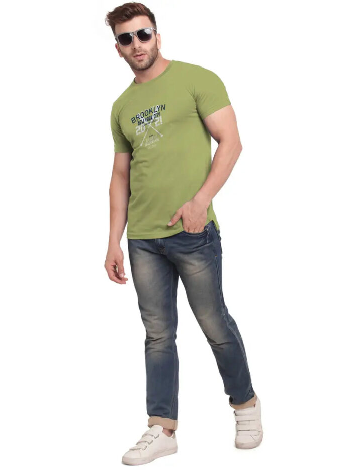 Trendy Printed Pack Of 3 Round Neck Half Short Sleeve Tshirts For Men