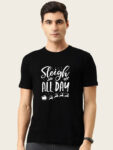 Trendy Cotton Blend Black Tees For Men
