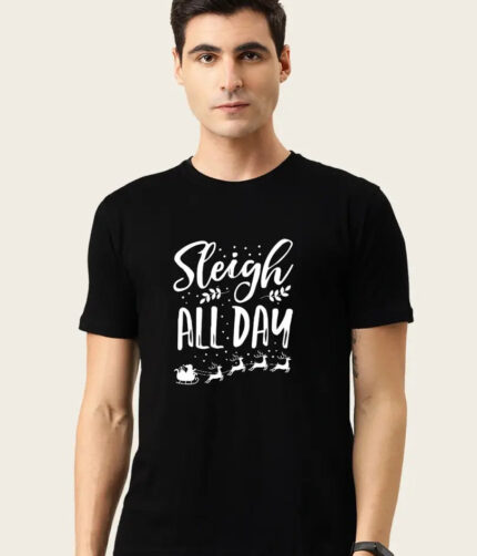 Trendy Cotton Blend Black Tees For Men