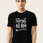 Trendy Cotton Blend Black Tees For Men