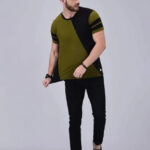 Stylish Cotton Colourblocked Round Neck T-shirt For Men