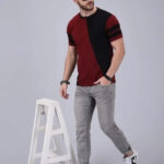 Stylish Cotton Colourblocked Round Neck T-shirt For Men