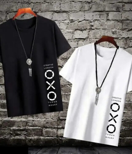 Classic Cotton Blend Printed Tshirt for Men, Pack of 2