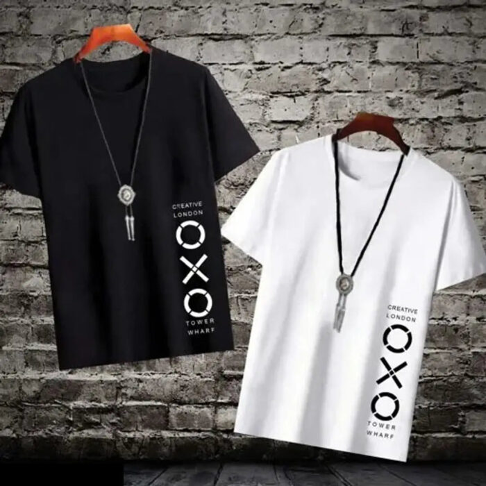 Classic Cotton Blend Printed Tshirt for Men, Pack of 2