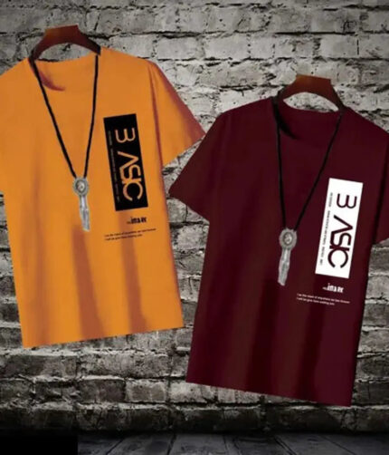 Classic Cotton Blend Printed Tshirt for Men, Pack of 2