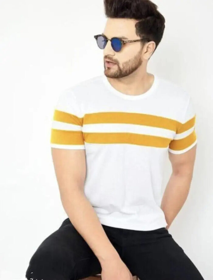 Trendy Cotton Blend Striped T-shirt