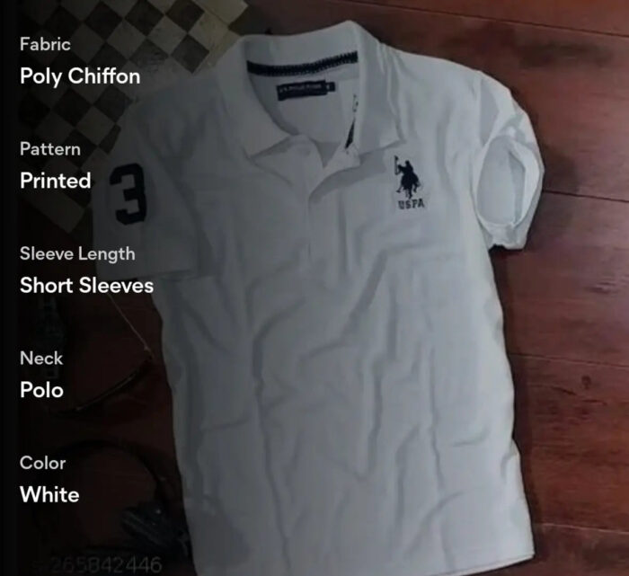 Mens Polycotton Polo Collar T-Shirt