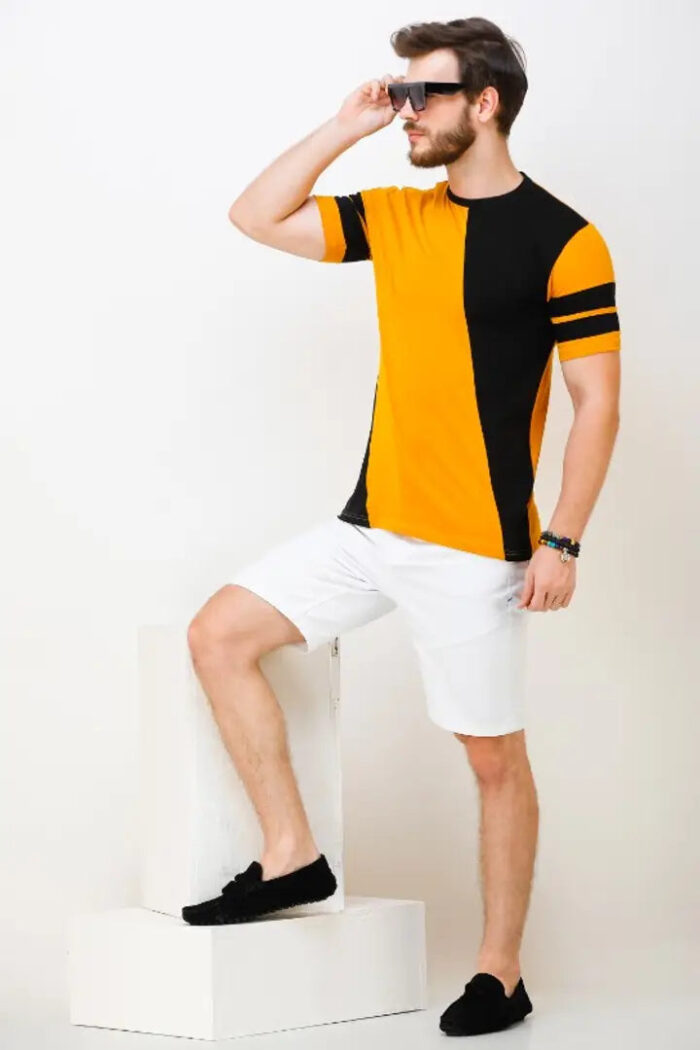 Preety Cotton Color Block Short Sleeves Multicolor T-shirts