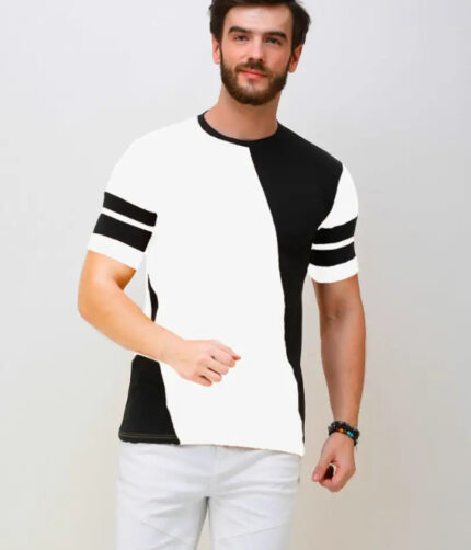 Preety Cotton Color Block Short Sleeves Multicolor T-shirts