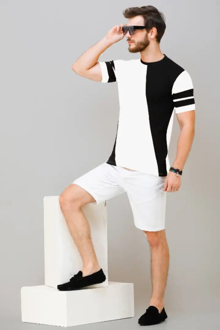 Preety Cotton Color Block Short Sleeves Multicolor T-shirts