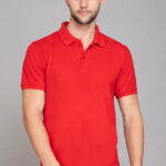 Men Solid Polo Neck Black T-Shirt