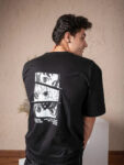 Oversize black anime printed t-shirts