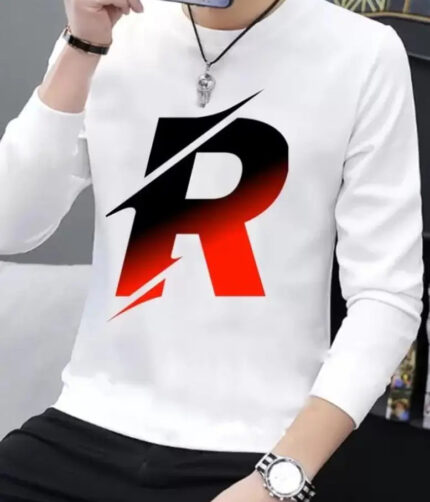 Polyester Round Neck Full Sleeve Casual Men tshirt