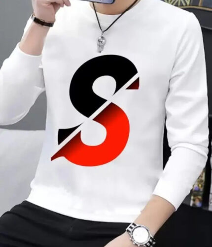 Polyester Round Neck Full Sleeve Casual Men tshirt