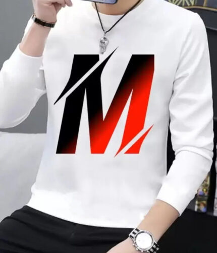 Polyester Round Neck Full Sleeve Casual Men tshirt