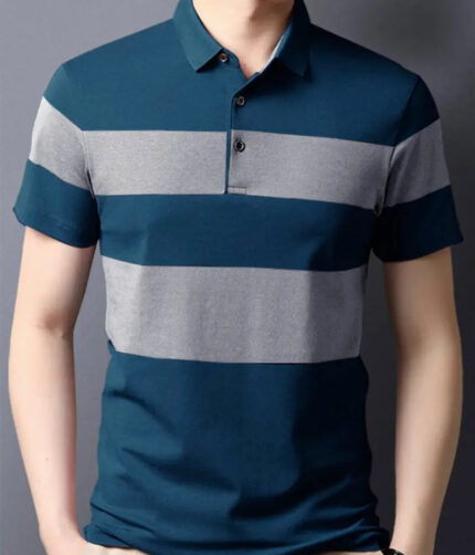 Men Cotton Blend Colourblocked Polos