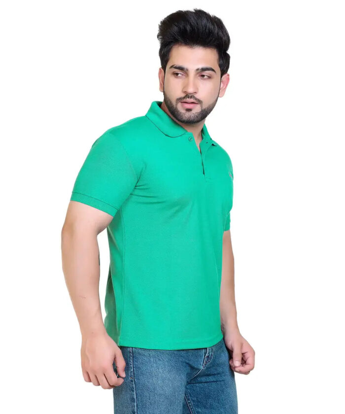 COMPANY ME Matty Men's Plain Polo T-Shirt, Classic Collar, Smart Casual Wear, Multiple Colors | Polo Collar T-Shirts for Men | Menswear T-Shirts (Pack of 1) (Large, Sea Green)