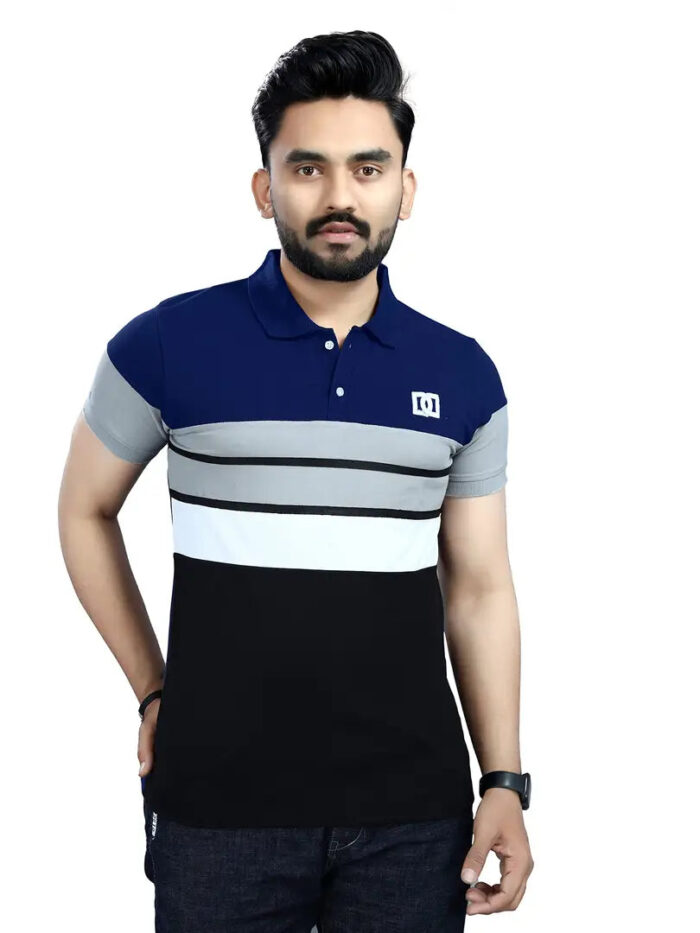DYRECTDEALS Men's Regular Fit Navy Blue Polo T-Shirts