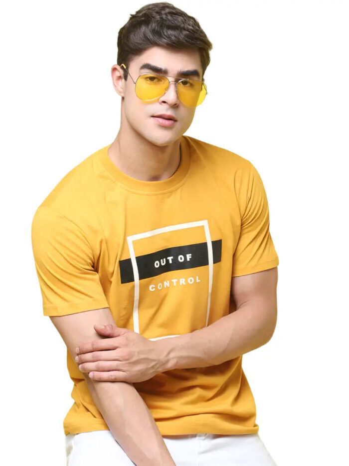 31c07abc-0f71-442a-a883-108f01bd6d28_6427506-originnm80prcnt Reliable Yellow Cotton Blend Printed Round Neck Tees For Men