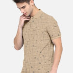 BULLMER Mens Regular Fit Printed Polo Collared Tshirt