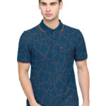BULLMER Mens Regular Fit Printed Cotton Polo Tshirt