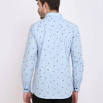 FEBIA Mens Cottonblend Polka Print Fullsleeve Shirt